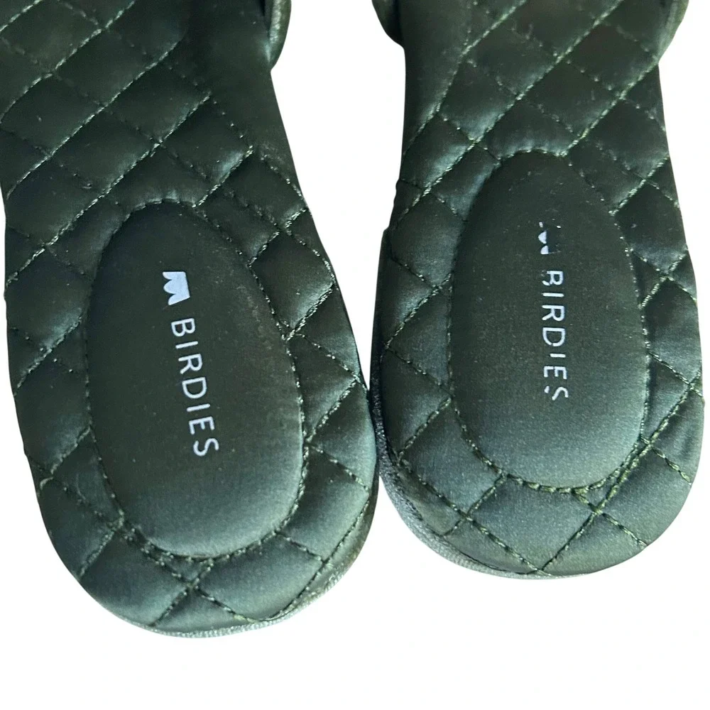 Birdies Green Pom-Pom Slide Flats